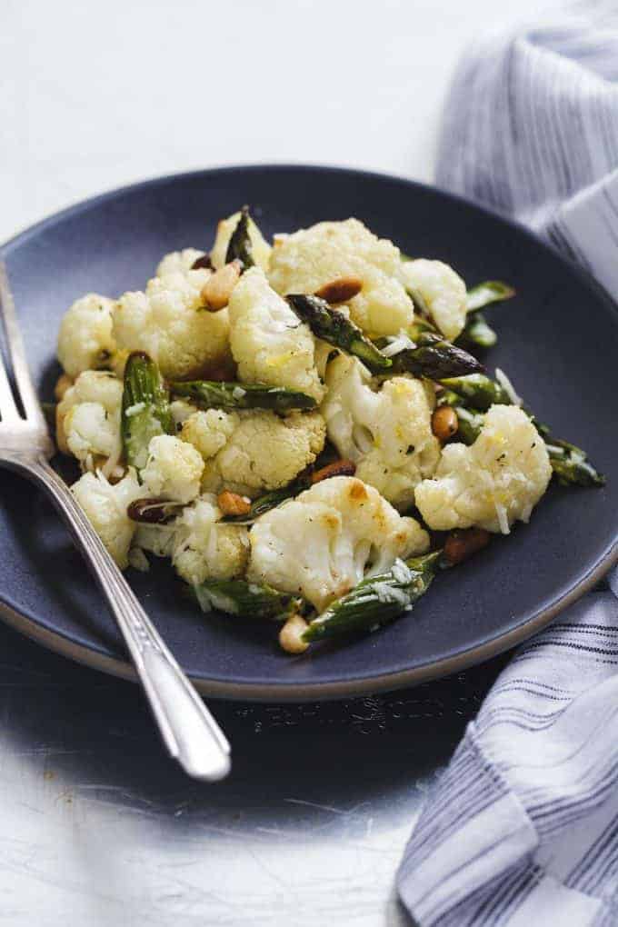 Lemony Roasted Asparagus and Cauliflower Salad Snixy Kitchen