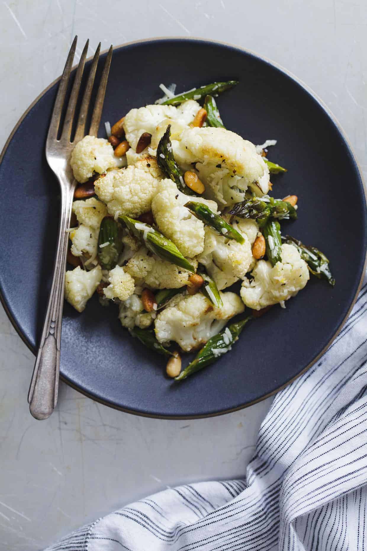 Roasted Asparagus and Cauliflower Salad