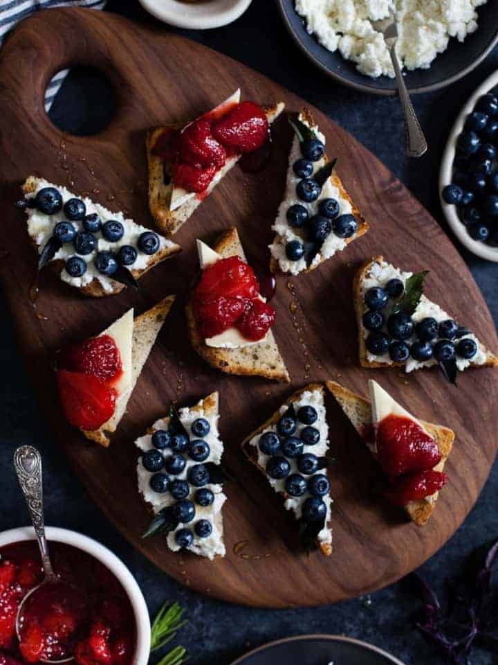 Berry, Herb, & Cheese Toasts