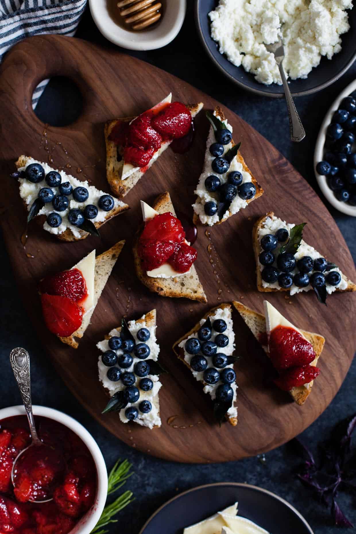 Berry, Herb, & Cheese Toasts