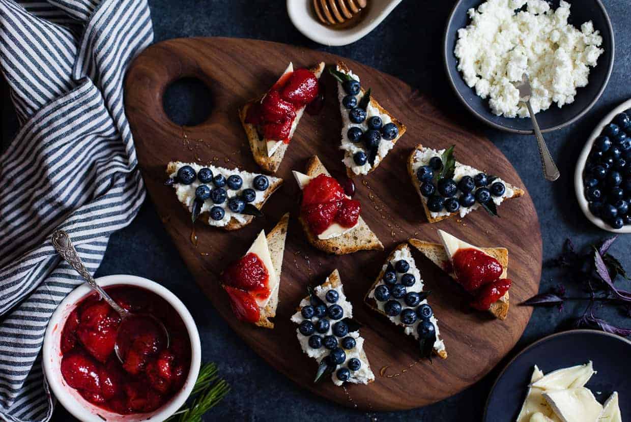 Berry, Herb, & Cheese Toasts