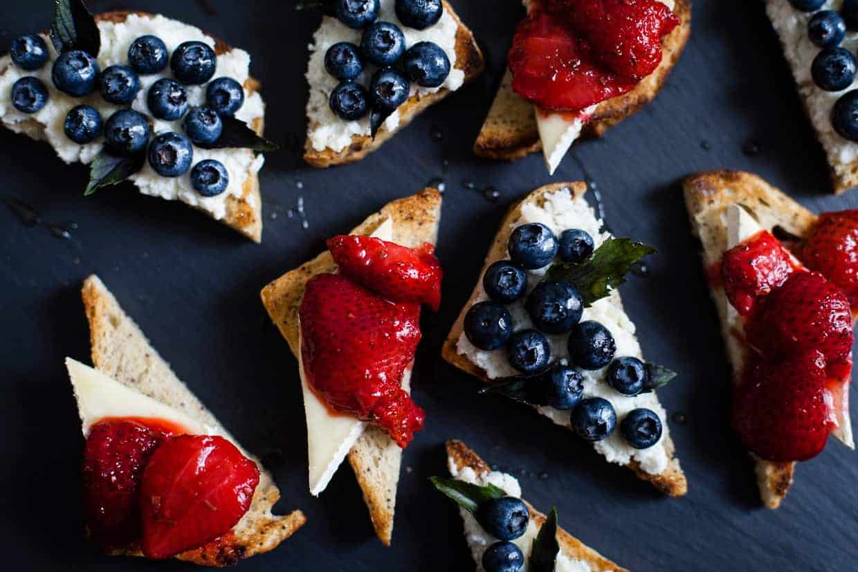 Berry, Herb, & Cheese Toasts