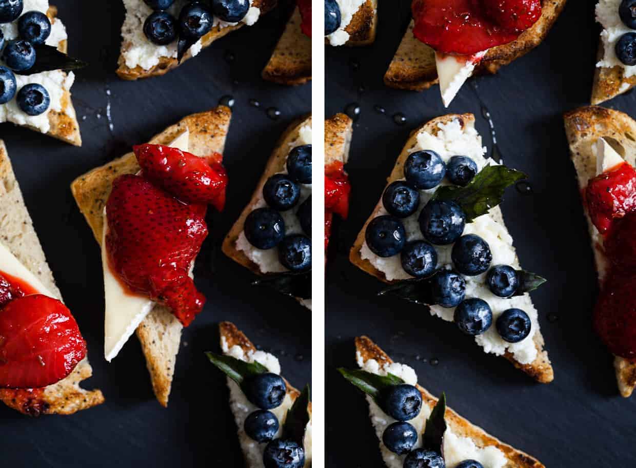 Berry, Herb, & Cheese Toasts