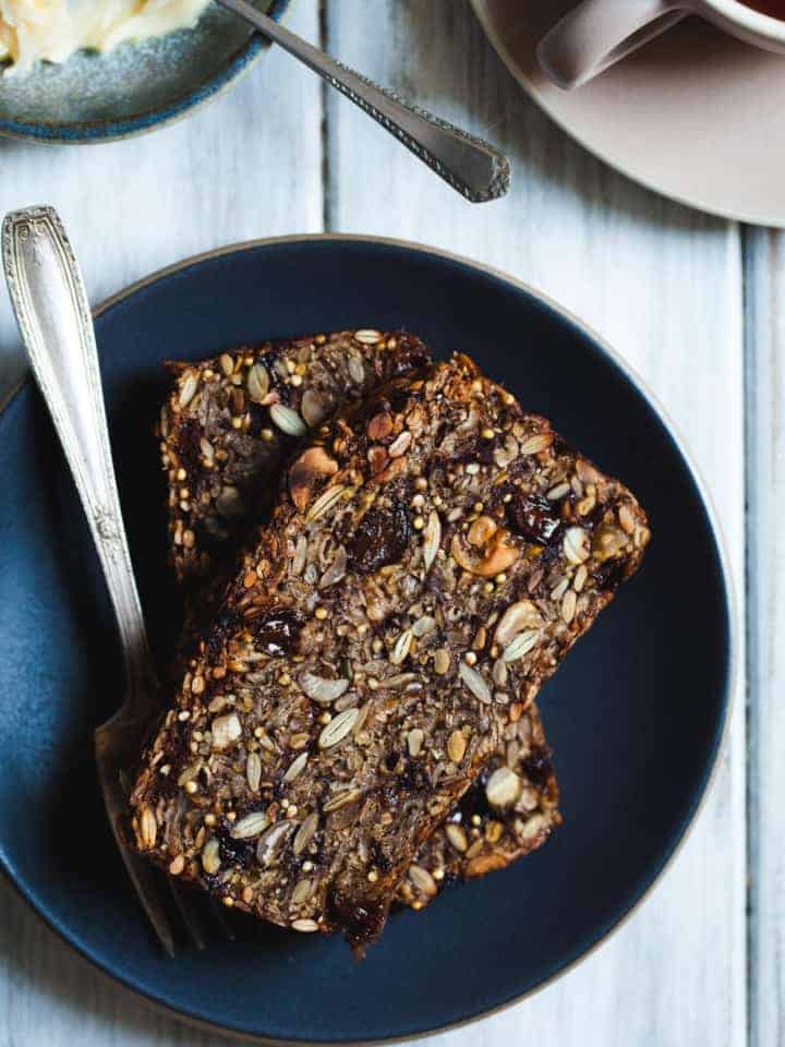 Cinnamon Raisin Seed & Nut Bread (Gluten-free & Vegan)