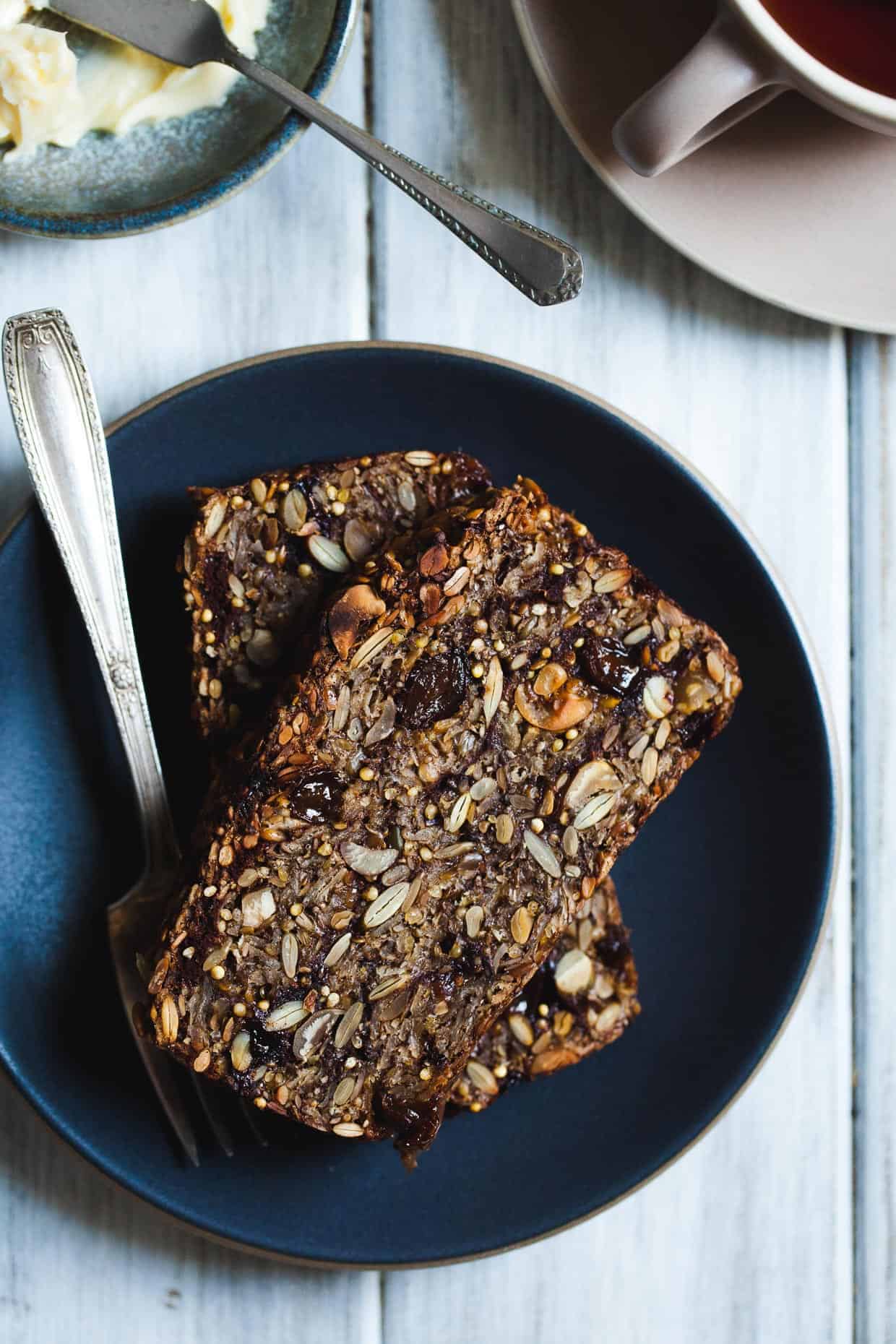 Cinnamon Raisin Seed and Nut Bread (Gluten-free & Vegan)