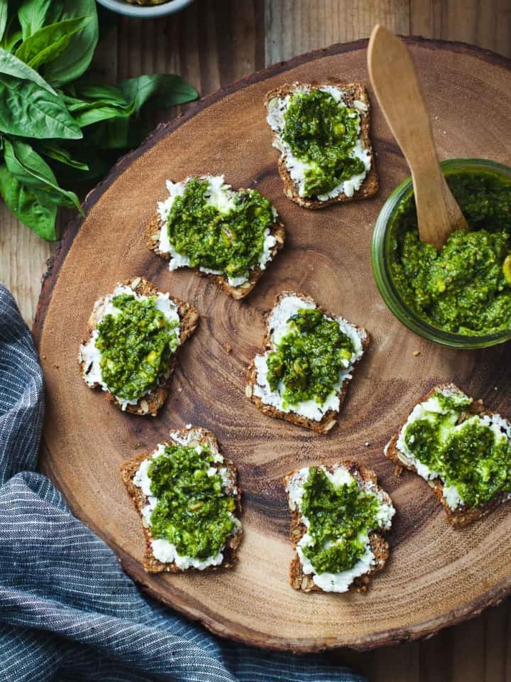 Green Goddess Pesto & Goat Cheese Bites