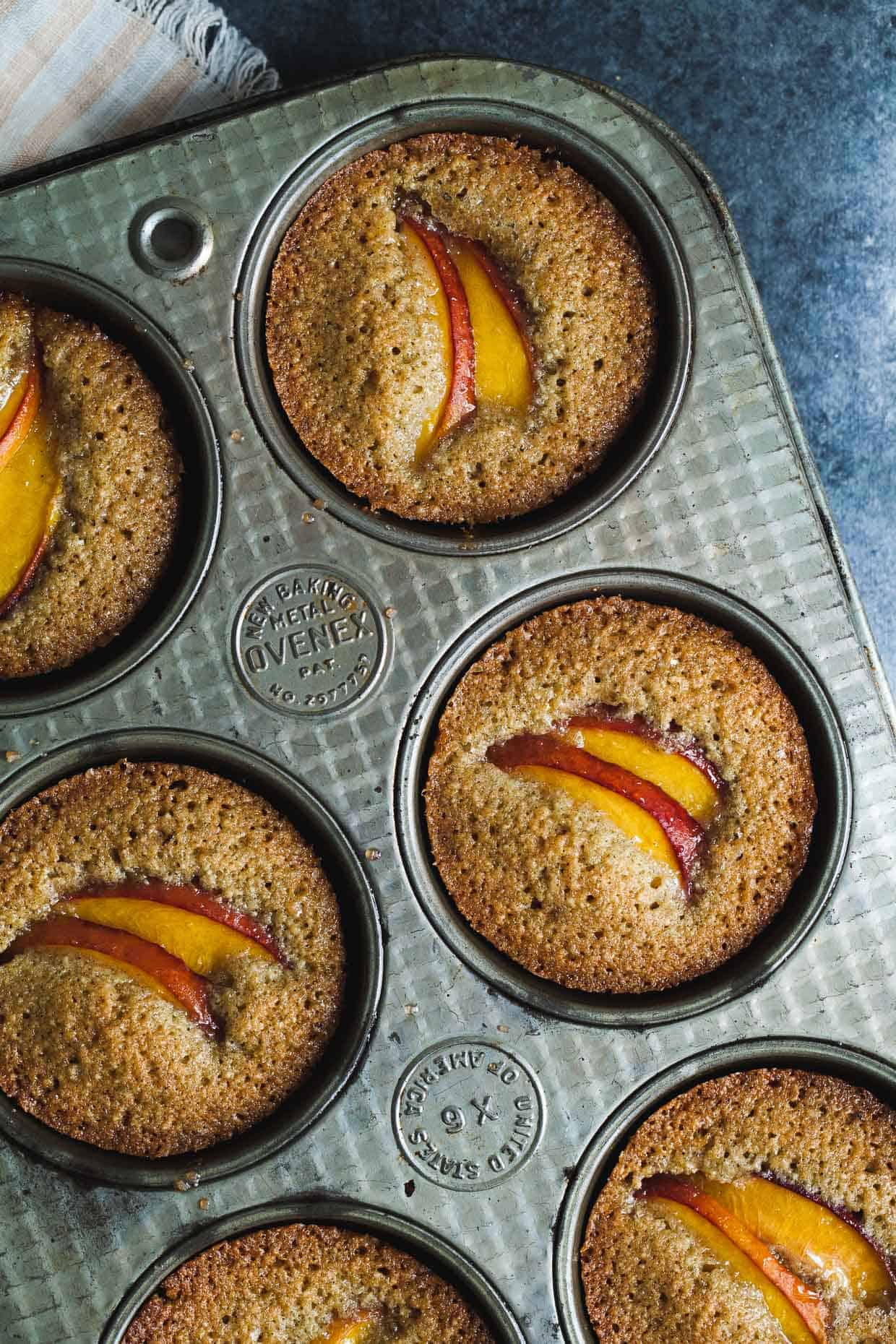 Pepita Financiers with Nectarines {gluten-free & nut-free}