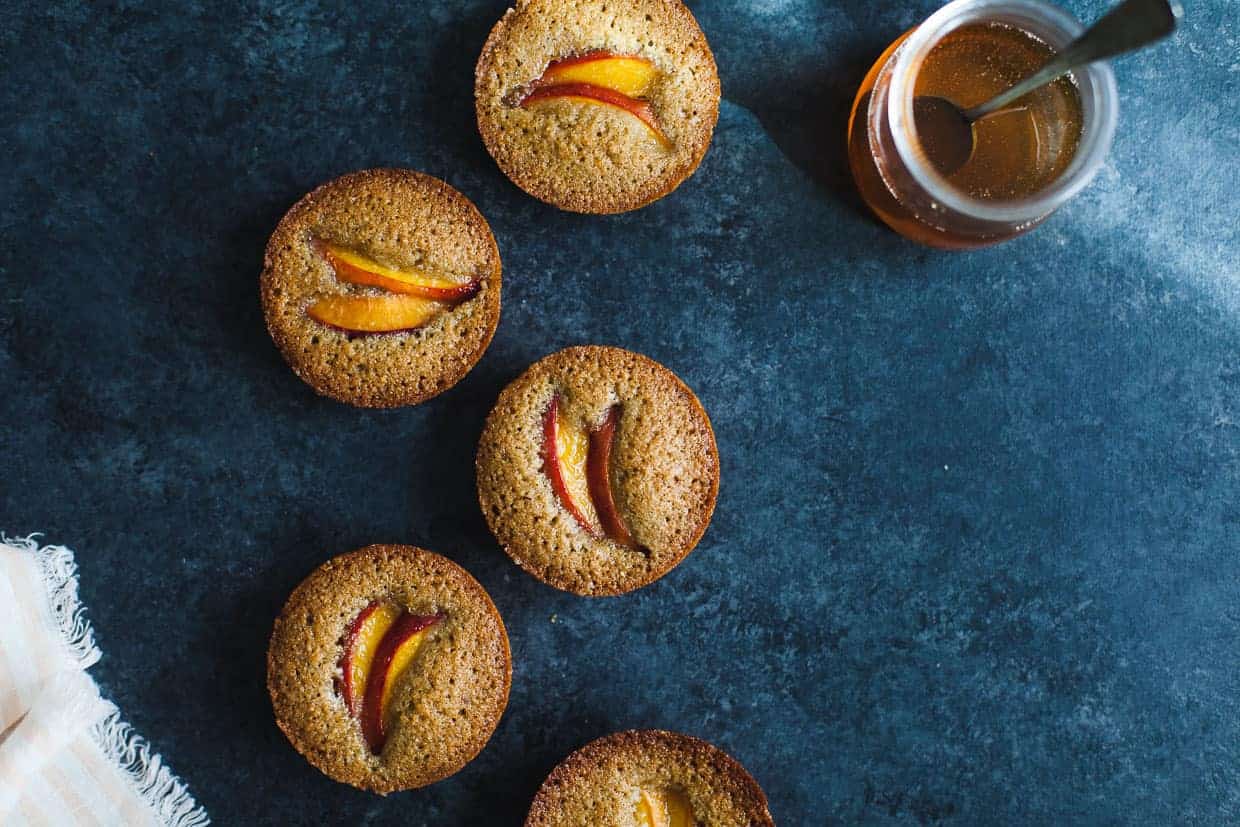 Pepita Financiers with Nectarines {gluten-free & nut-free}