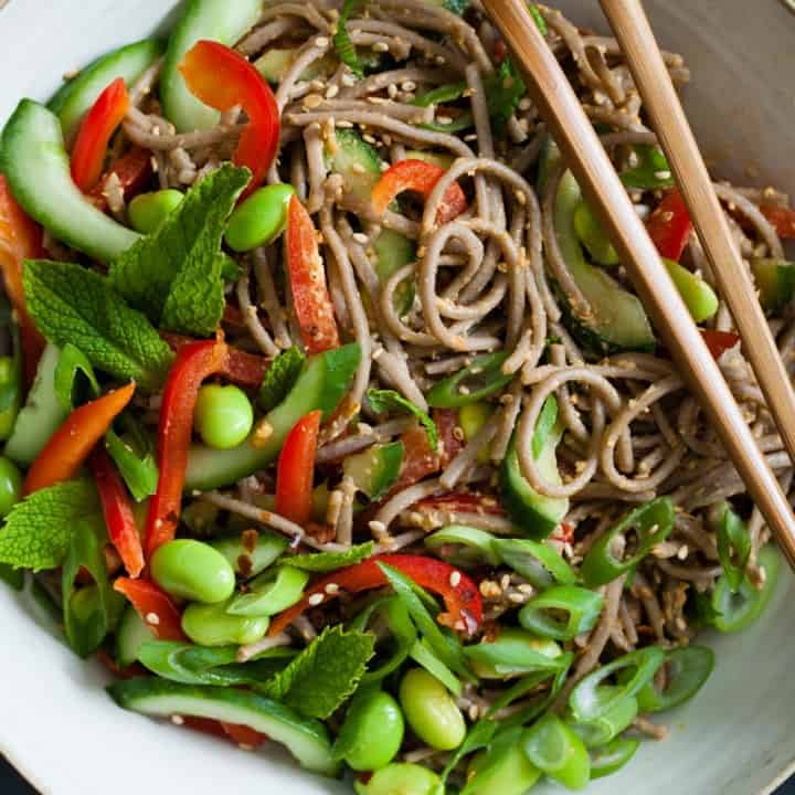 Vegan Sunflower Butter Buckwheat Noodle Bowl