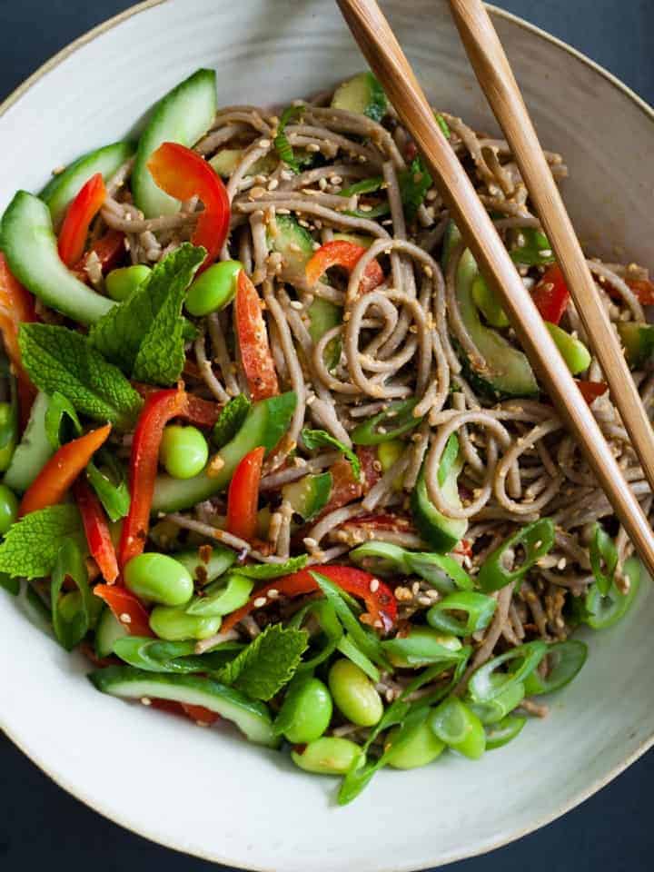 Vegan Sunflower Butter Buckwheat Noodle Bowl