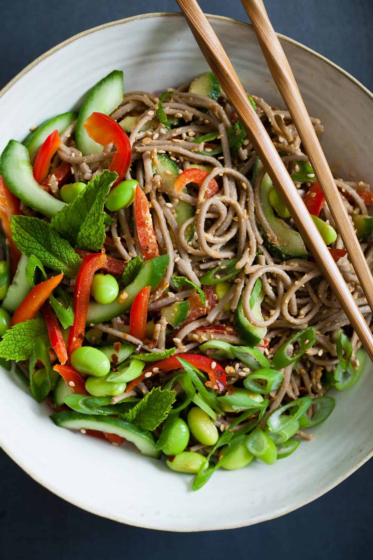 Vegan Sunflower Butter Buckwheat Noodle Bowl