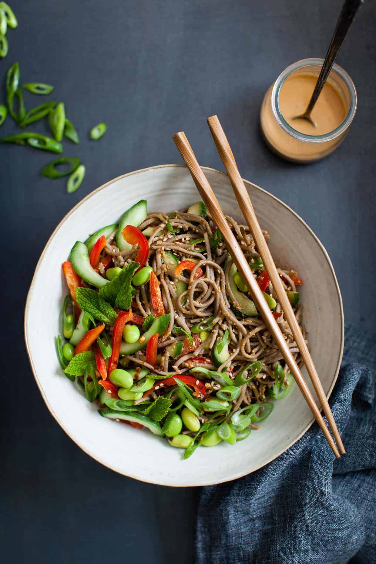 Vegan Sunflower Butter Buckwheat Noodle Bowl