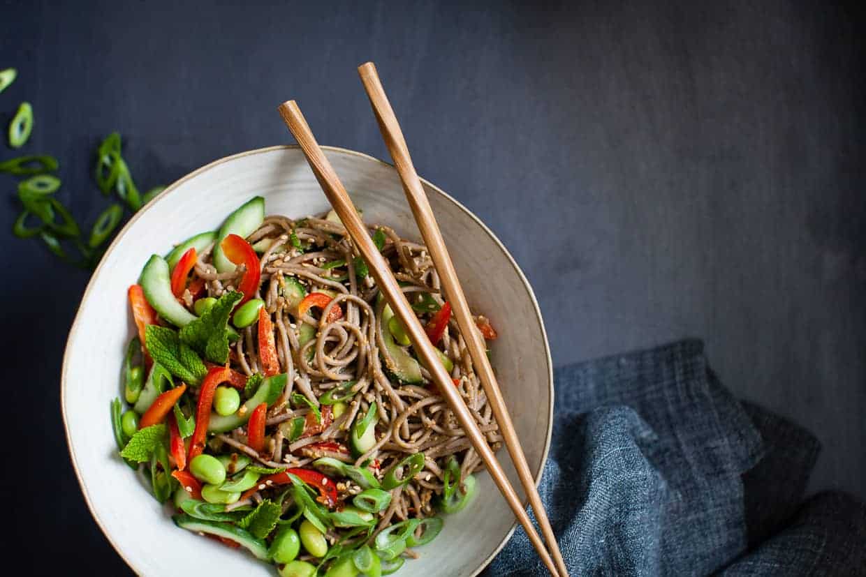 Vegan Sunflower Butter Buckwheat Noodle Bowl