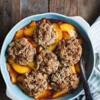 Gluten-Free Peach Cobbler Brown Butter Chestnut Biscuits