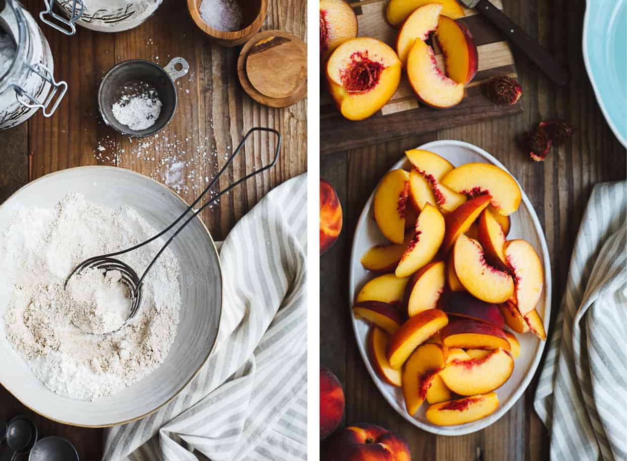 Gluten-Free Peach Cobbler Brown Butter Chestnut Biscuits