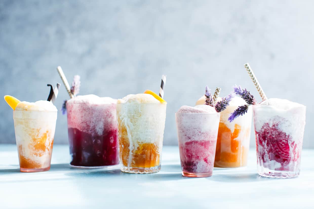 Lavender Earl Grey Blackberry Ice Cream Floats