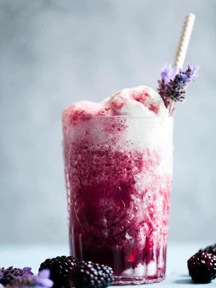 Lavender Earl Gray Blackberry Ice Cream Floats