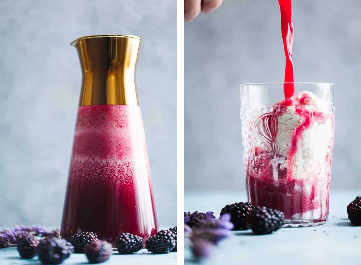 Lavender Earl Grey Blackberry Ice Cream Floats