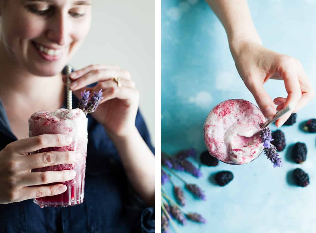 Lavender Earl Grey Blackberry Ice Cream Floats