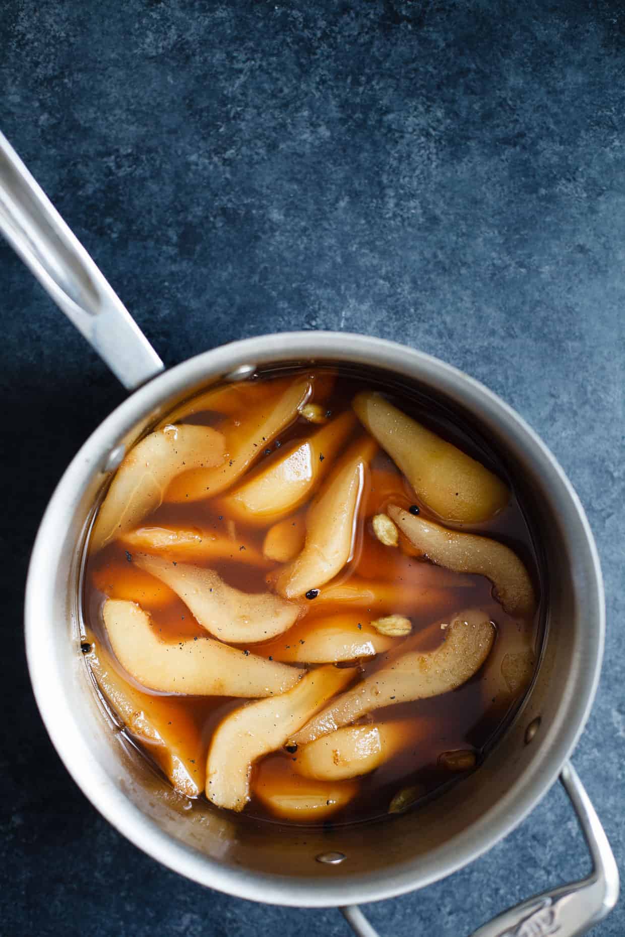 Spiced Chai Poached Pears