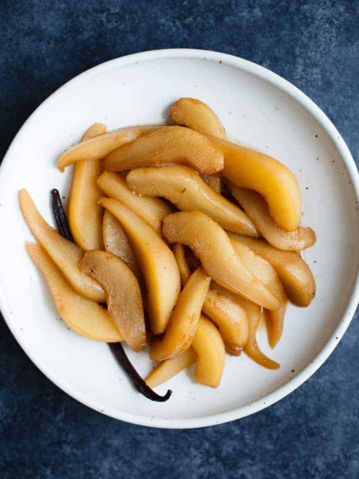 Spiced Chai Poached Pears