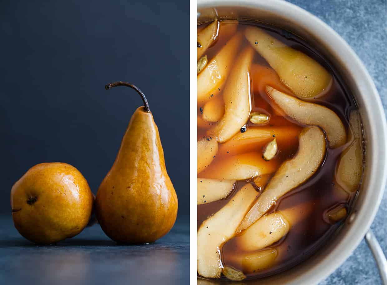 Spiced Chai Poached Pears