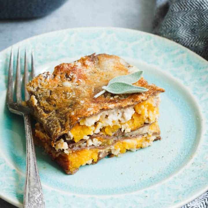 Butternut Squash Lasagna with Chestnut Pasta