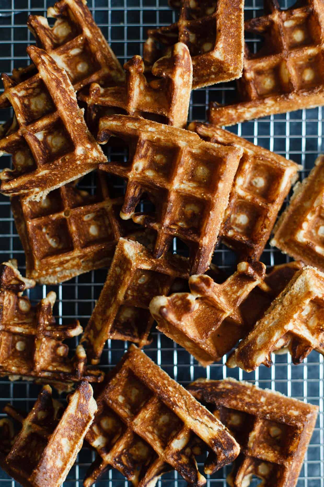 Gluten-Free Sweet Amaranth Waffles with Spiced Chai Poached Pears