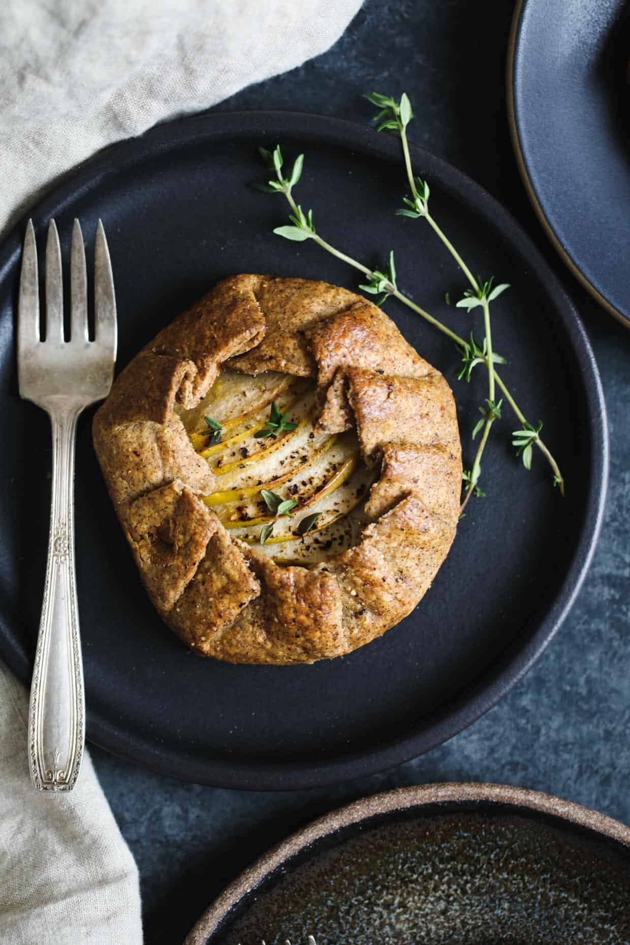 Apple, Cheddar, & Caramelized Onion Galettes with Gluten-Free Buckwheat Crust