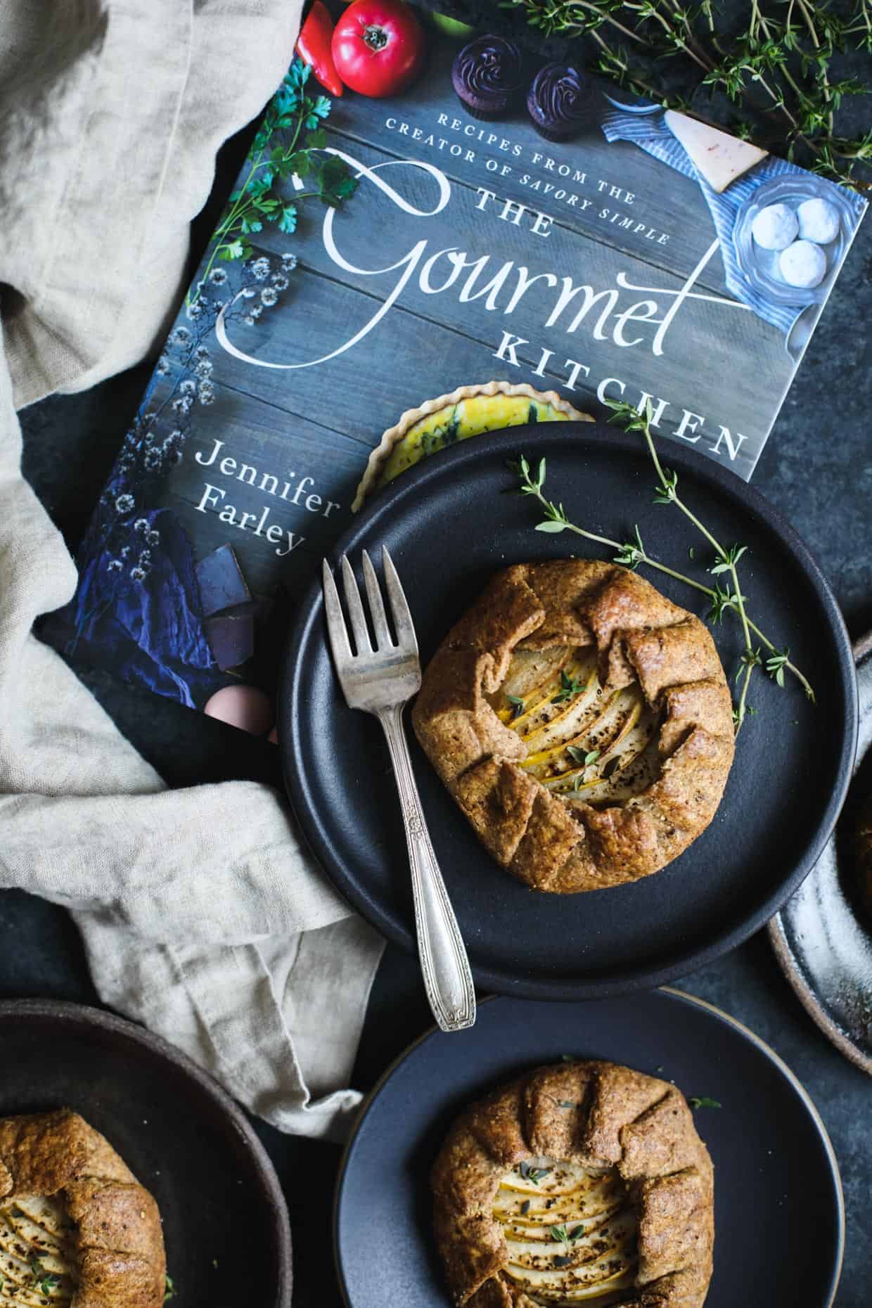 Apple, Cheddar, & Caramelized Onion Galettes with Gluten-Free Buckwheat Crust