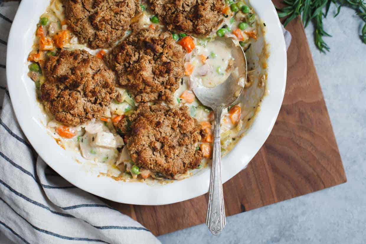 Chicken Pot Pie with Chestnut Biscuits (Gluten-Free)