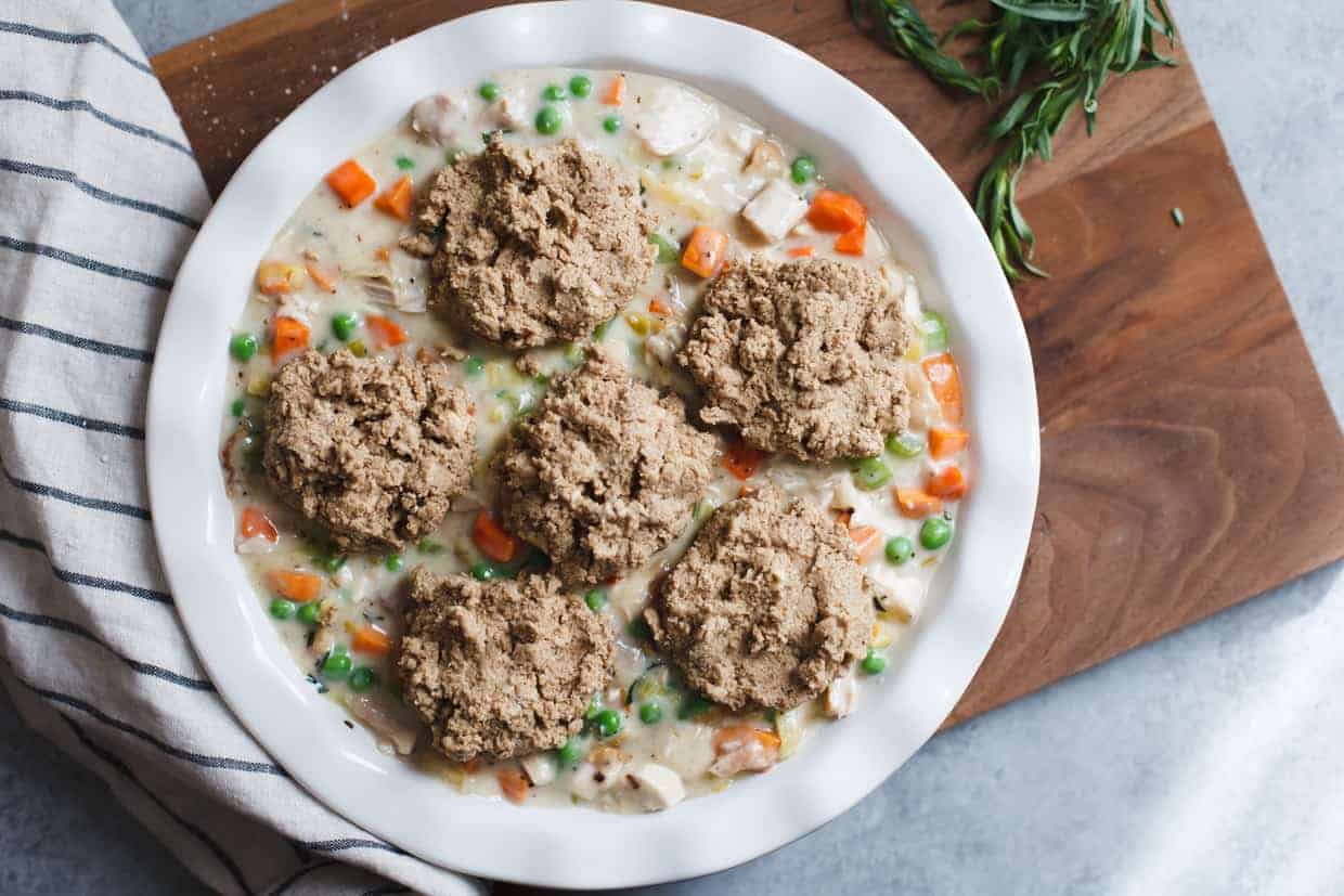 Chicken Pot Pie with Chestnut Biscuits (Gluten-Free)