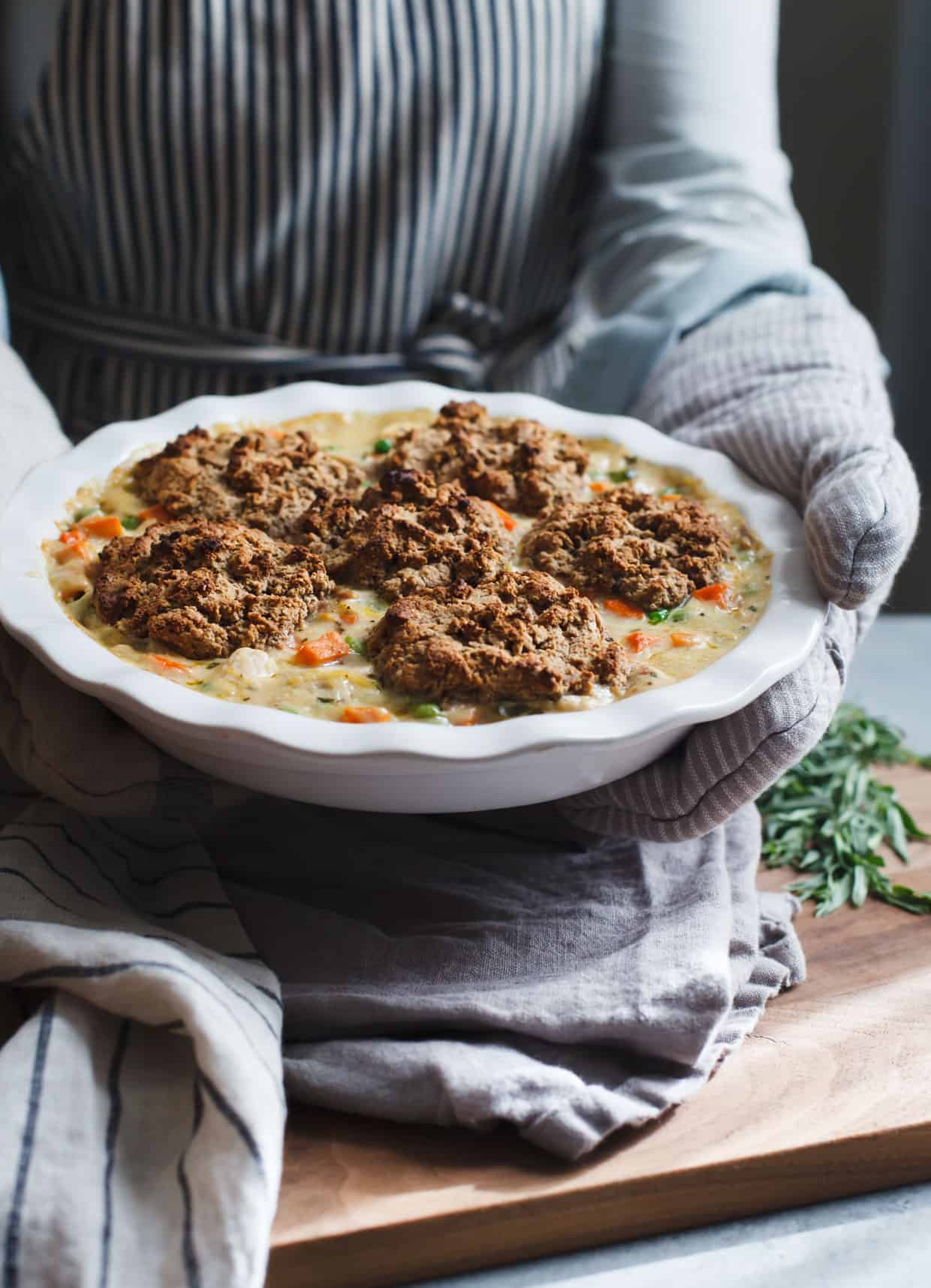 Chicken Pot Pie with Chestnut Biscuits (Gluten-Free)