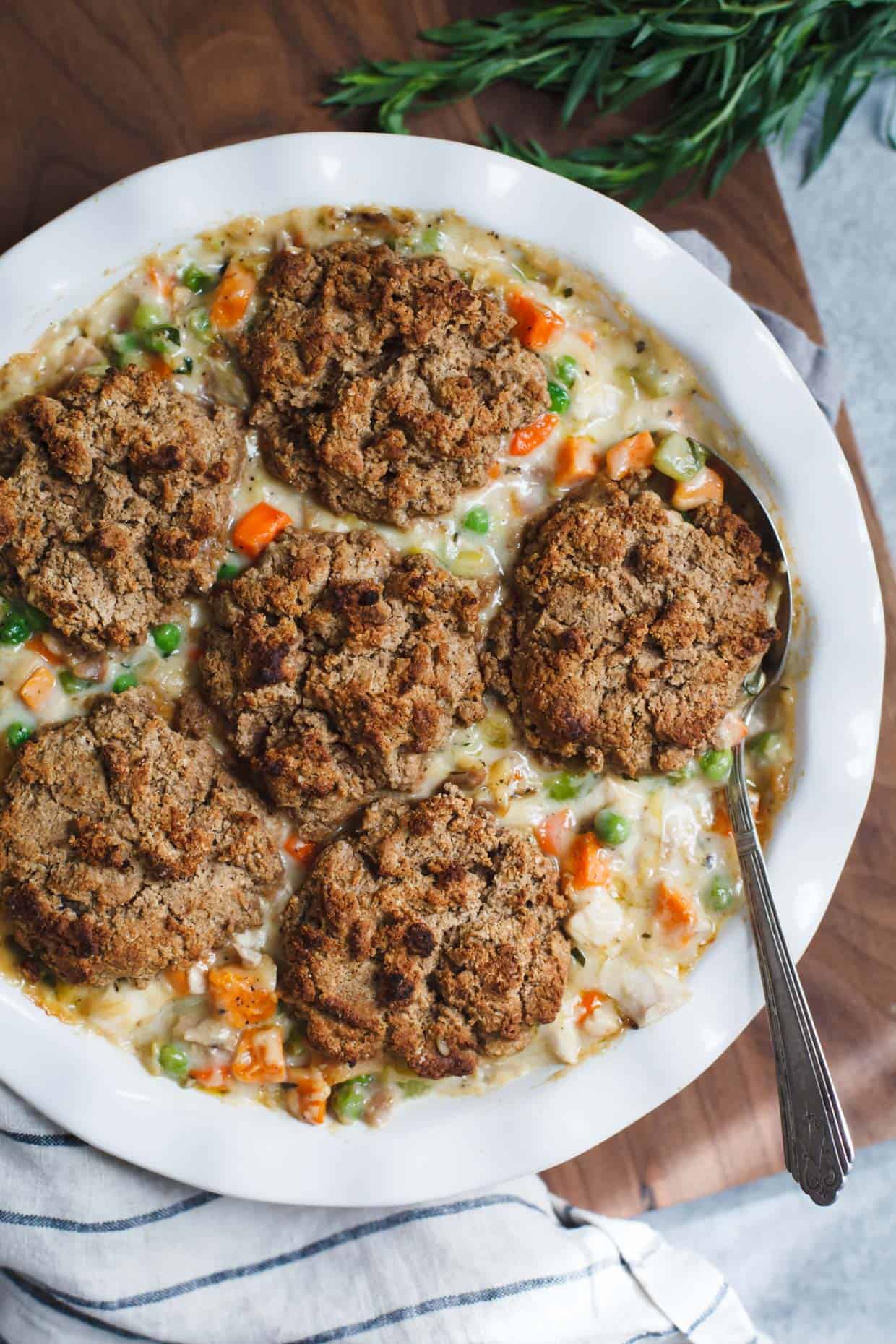 Chicken Pot Pie with Chestnut Biscuits (Gluten-Free)