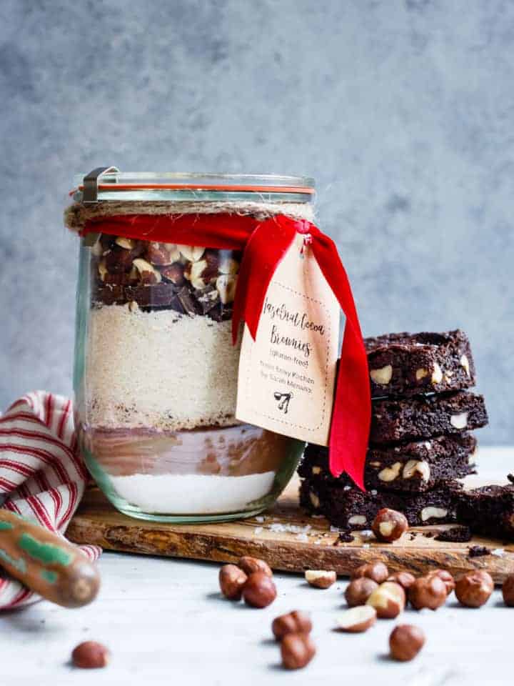 Gluten-Free Hazelnut Dark Chocolate Brownie Mix in a Jar