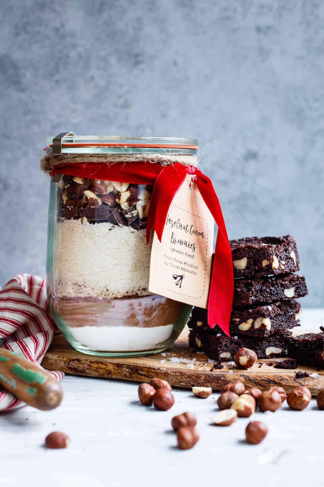 Gluten-Free Hazelnut Dark Chocolate Brownie Mix in a Jar