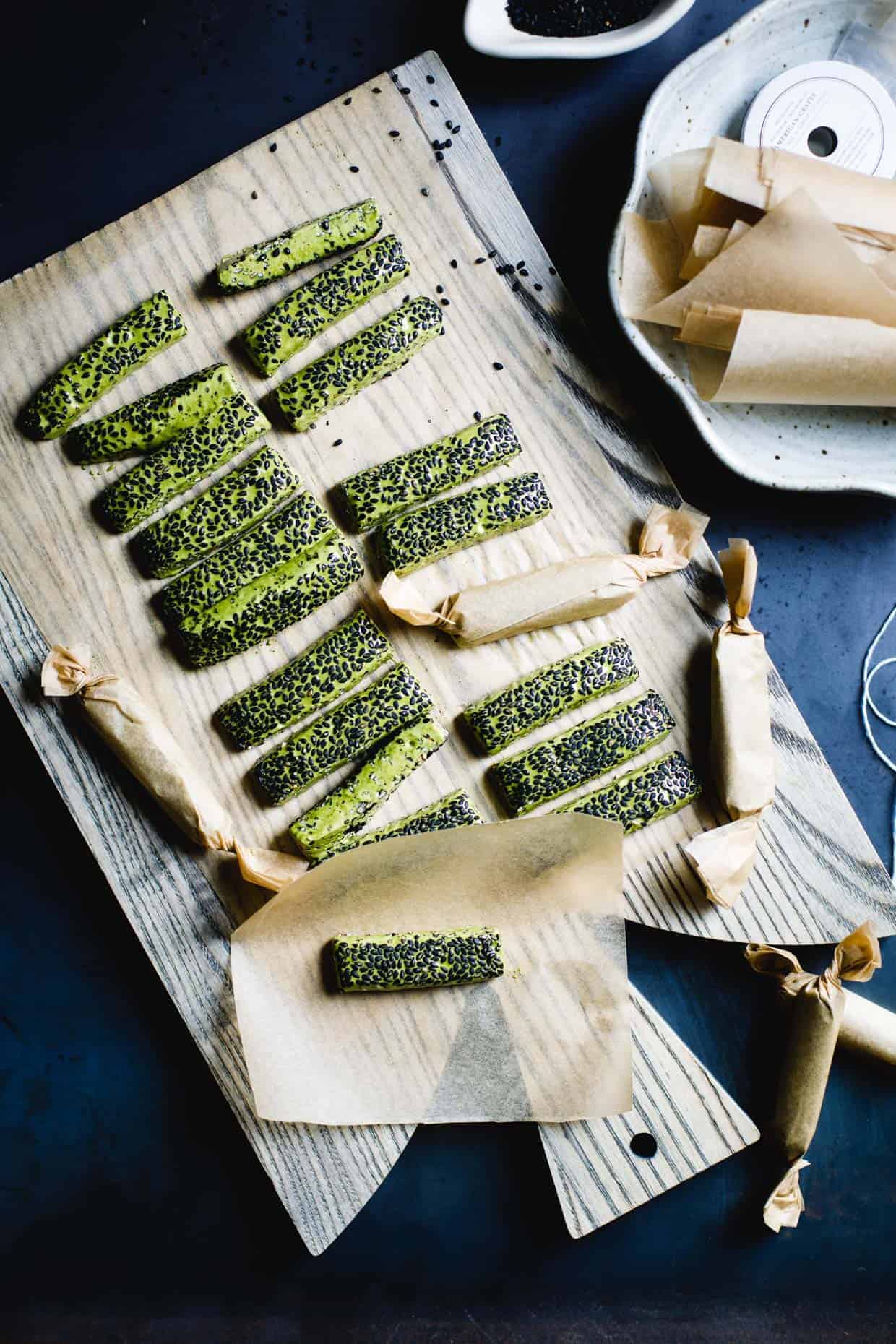 DIY Gift: Matcha Black Sesame Nougat Chews