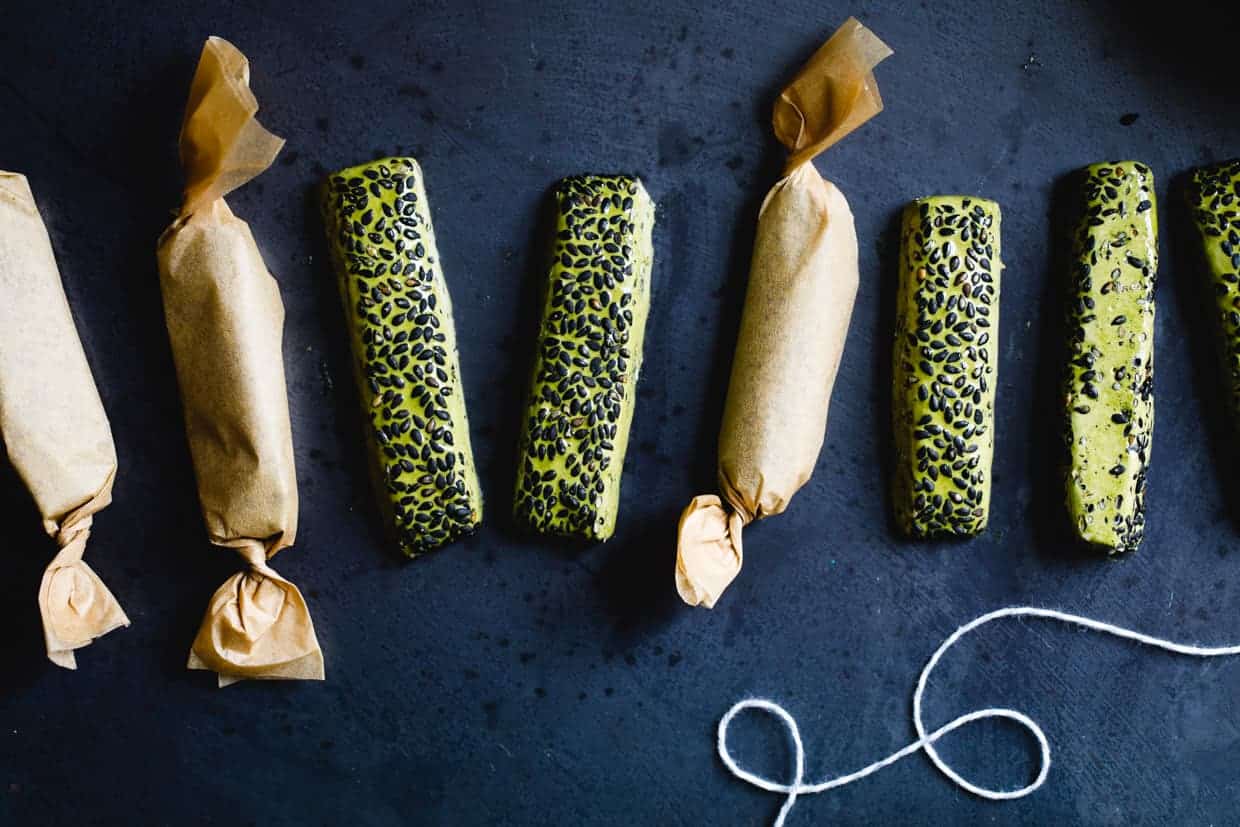 DIY Gift: Matcha Black Sesame Nougat Chews