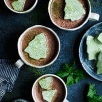 Matcha Marshmallows with Fresh Mint Hot Cocoa