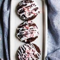 Flourless Peppermint Chocolate Marshmallow Cookies