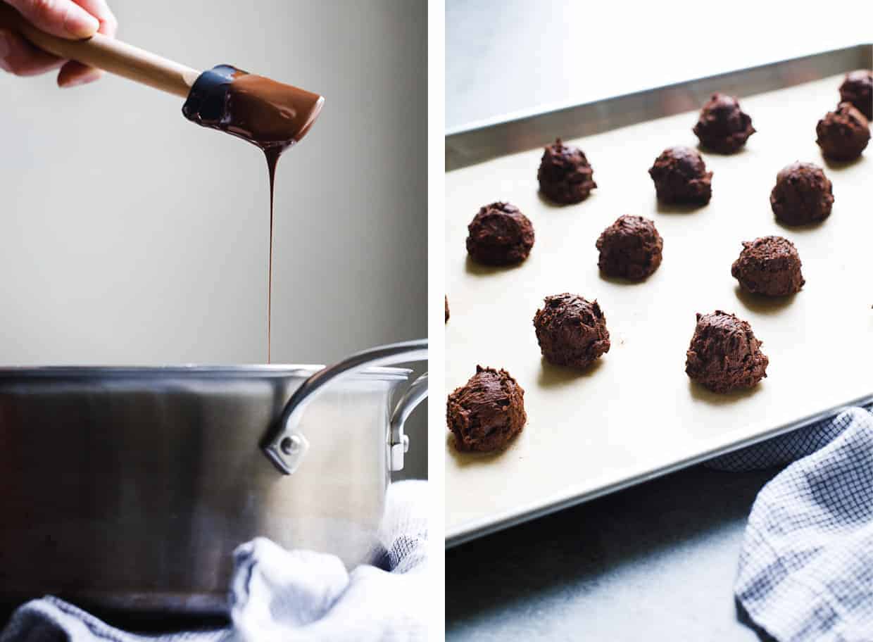 Flourless Peppermint Chocolate Marshmallow Cookies