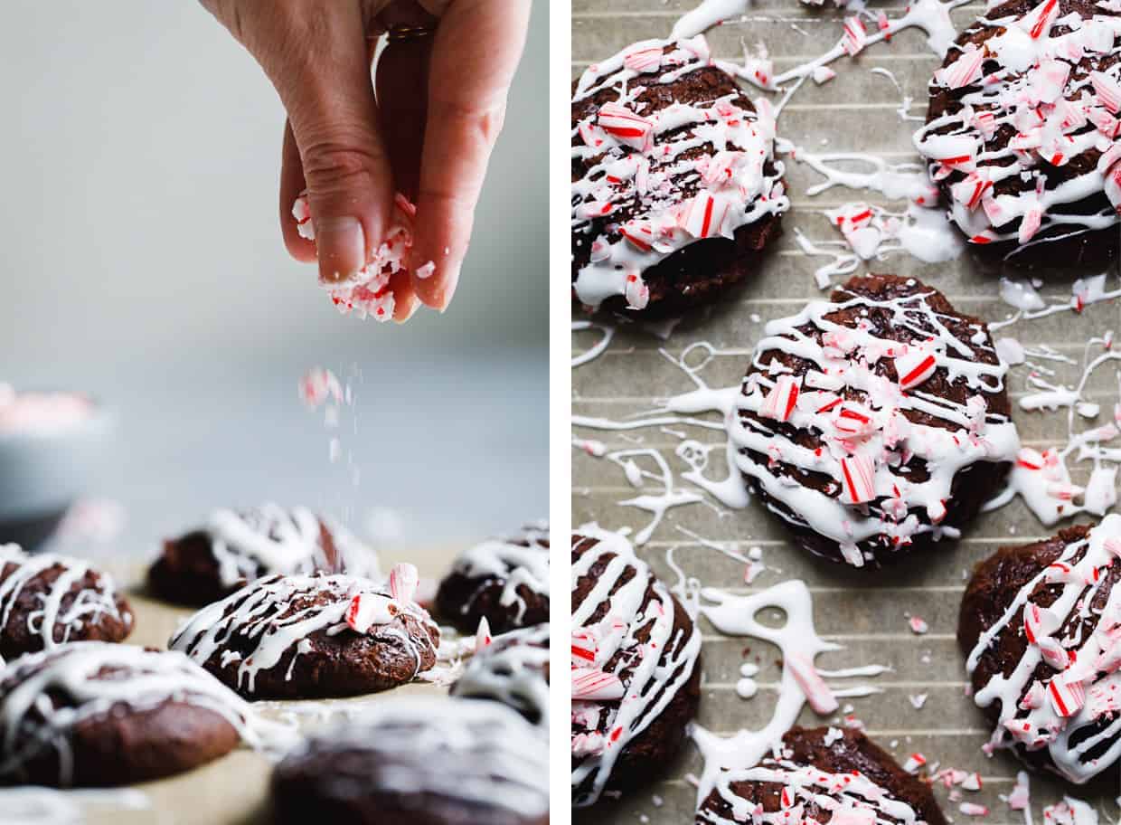 Flourless Peppermint Chocolate Marshmallow Cookies