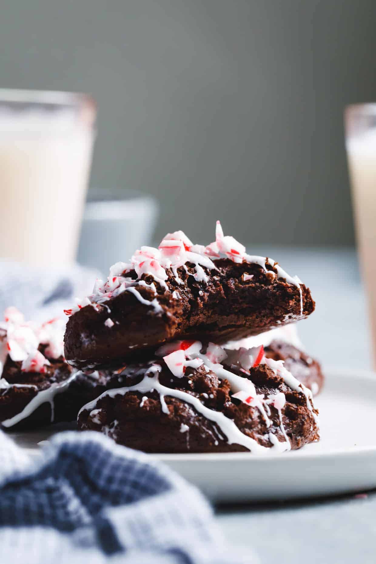 Flourless Peppermint Chocolate Marshmallow Cookies