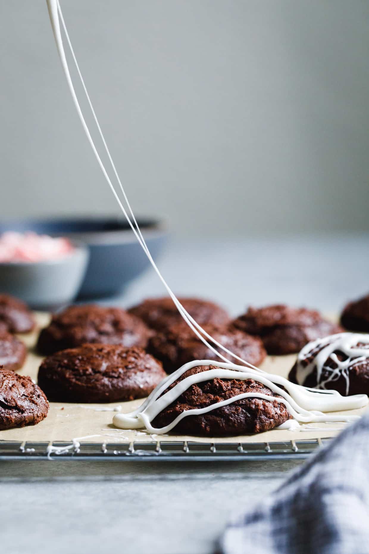 Flourless Peppermint Chocolate Marshmallow Cookies