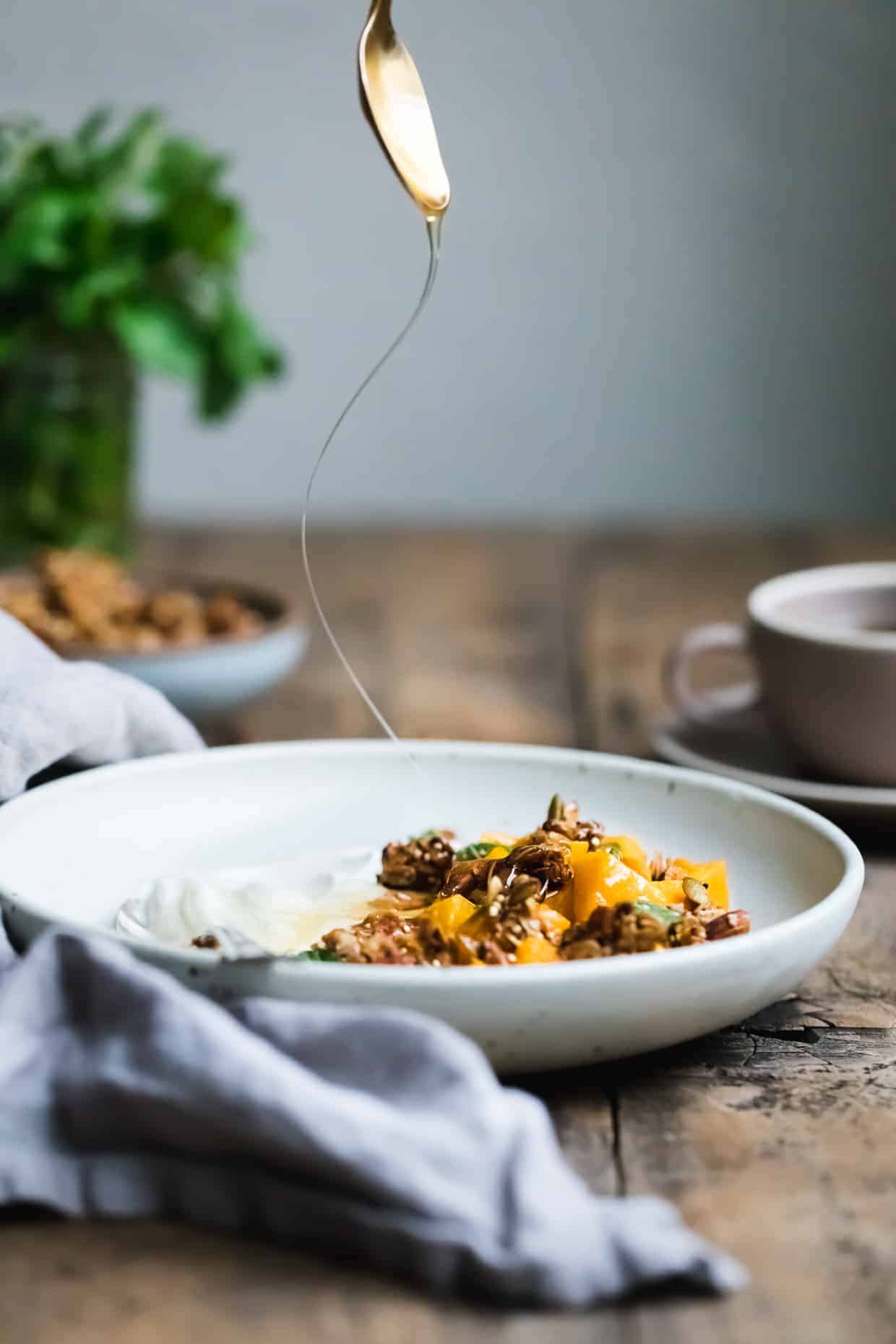 Butternut Squash and Granola Yogurt Breakfast Bowls