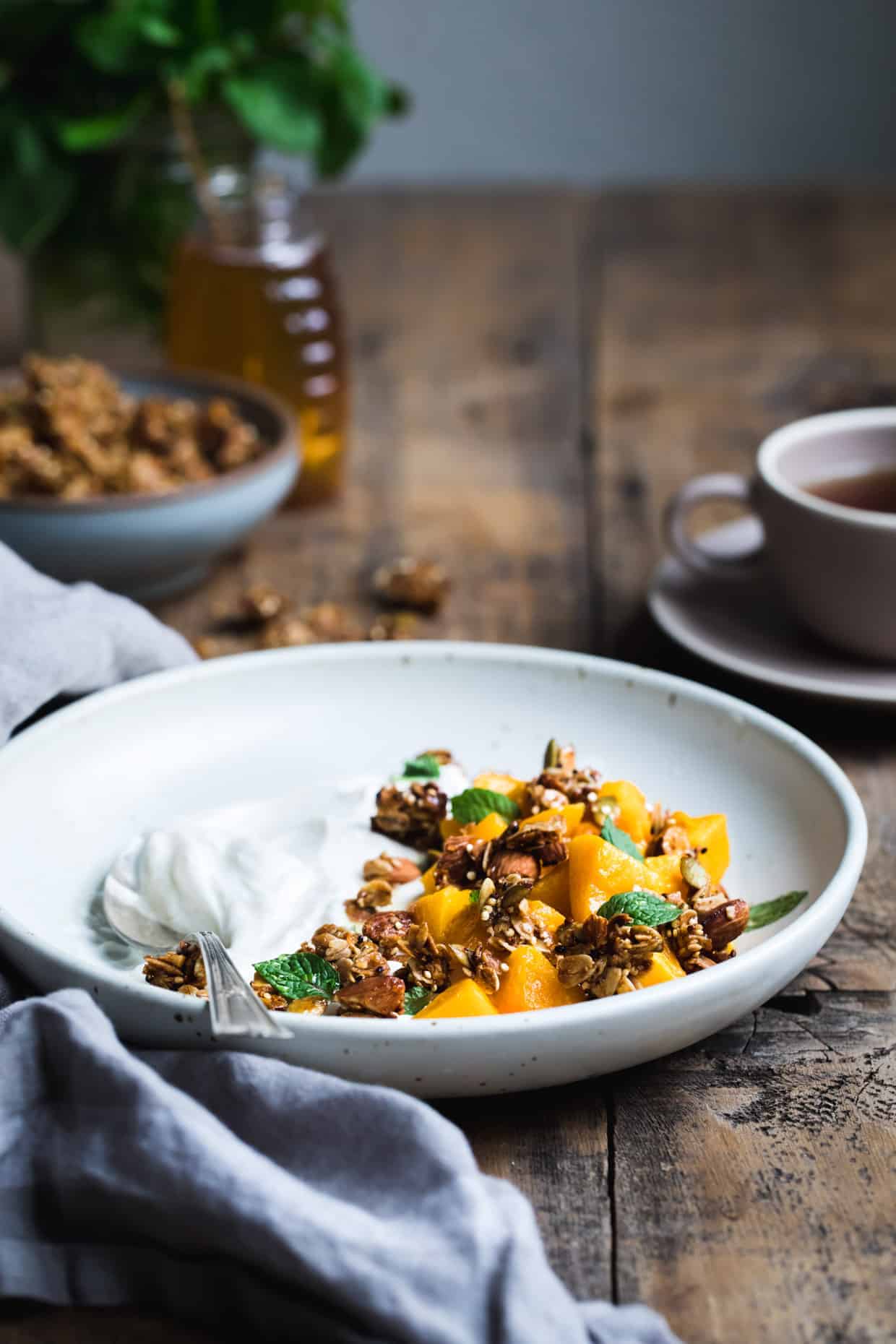 Butternut Squash and Granola Yogurt Breakfast Bowls