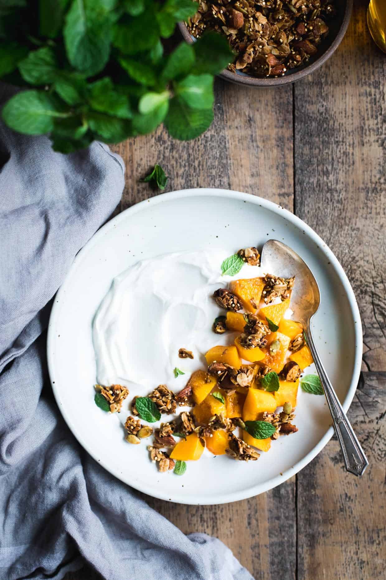 Butternut Squash and Granola Yogurt Breakfast Bowls