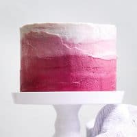 The BEST Gluten-free Classic Chocolate Layer Cake with Ombre Hibiscus Cream Cheese Frosting