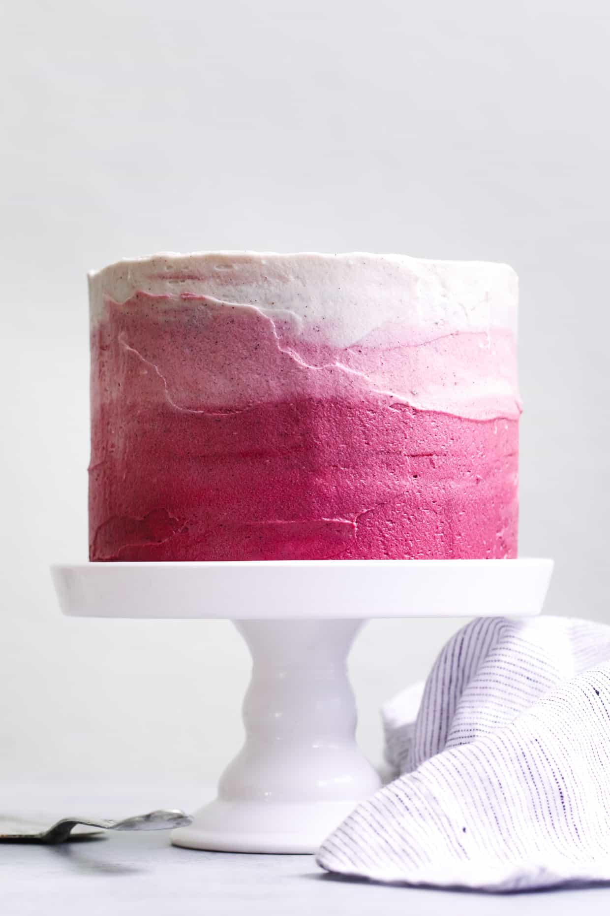 The BEST Gluten-free Chocolate Cake with Ombre Hibiscus Cream Cheese Frosting