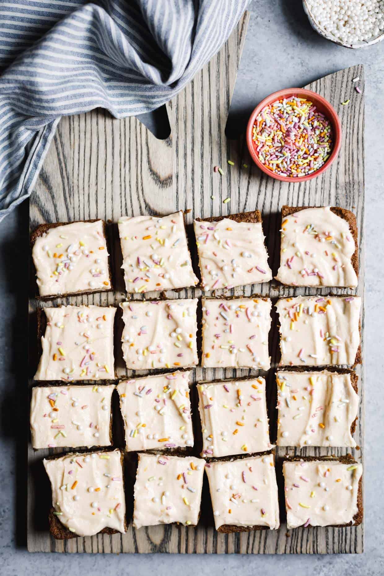 White Chocolate Cardamom Blondies with Grapefruit Frosting (gluten-free)